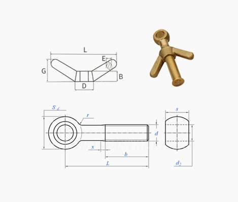 BUTTERFLY BOLT, NUT SET